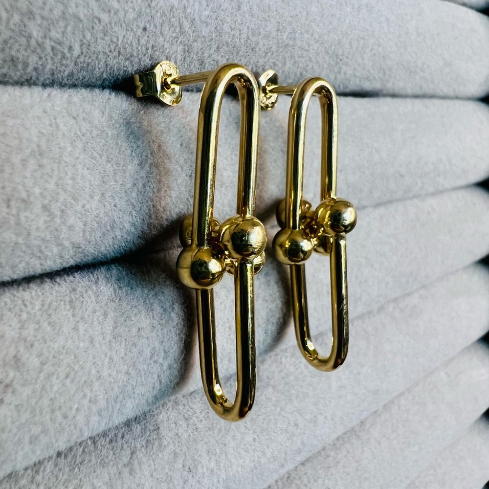 ✅Sold‼️Sale‼️18K Real Gold Hardware Earrings - Picture 4 of 9